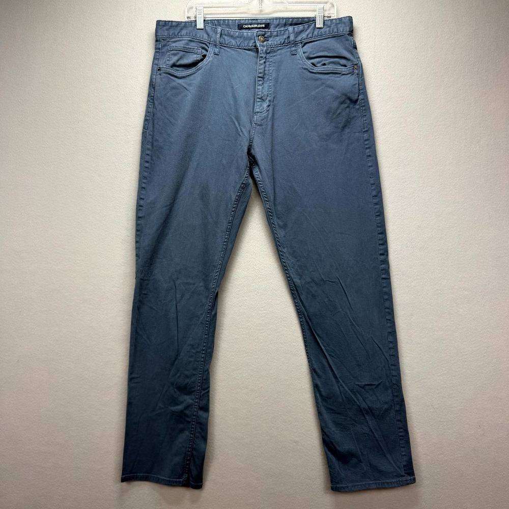 Calvin Klein Jeans Chino Mens 36x34 Blue Stretch All Day Street Comfort Straight